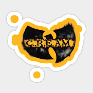 Distressed Burnt Cream Wutang logo Sticker